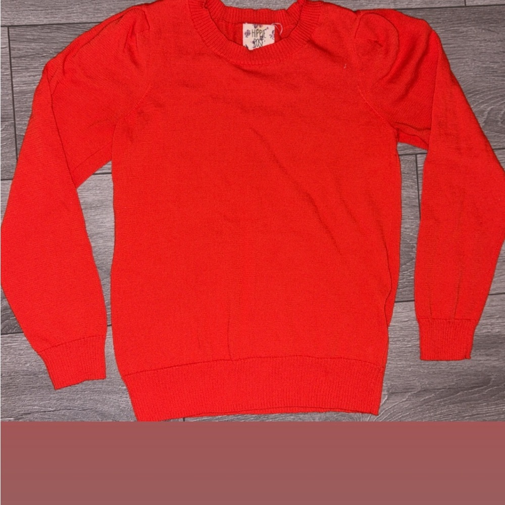 Hippie Rose Size Medium Women’s Pullover Sweater Blouse Orange Red Long Sleeved
